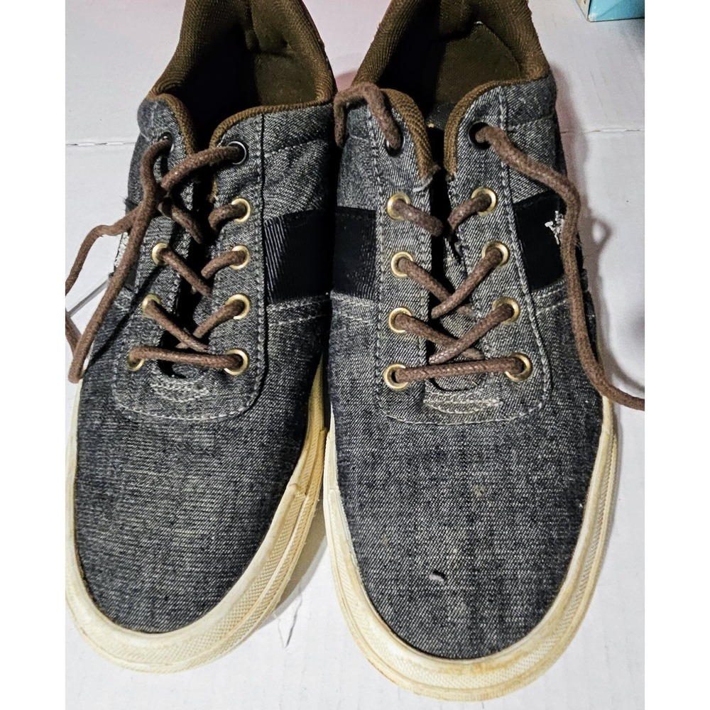 US‎ Polo Assn Helm Casual Shoes Lace Up Canvas Upper Leather Trim Mens Size 7